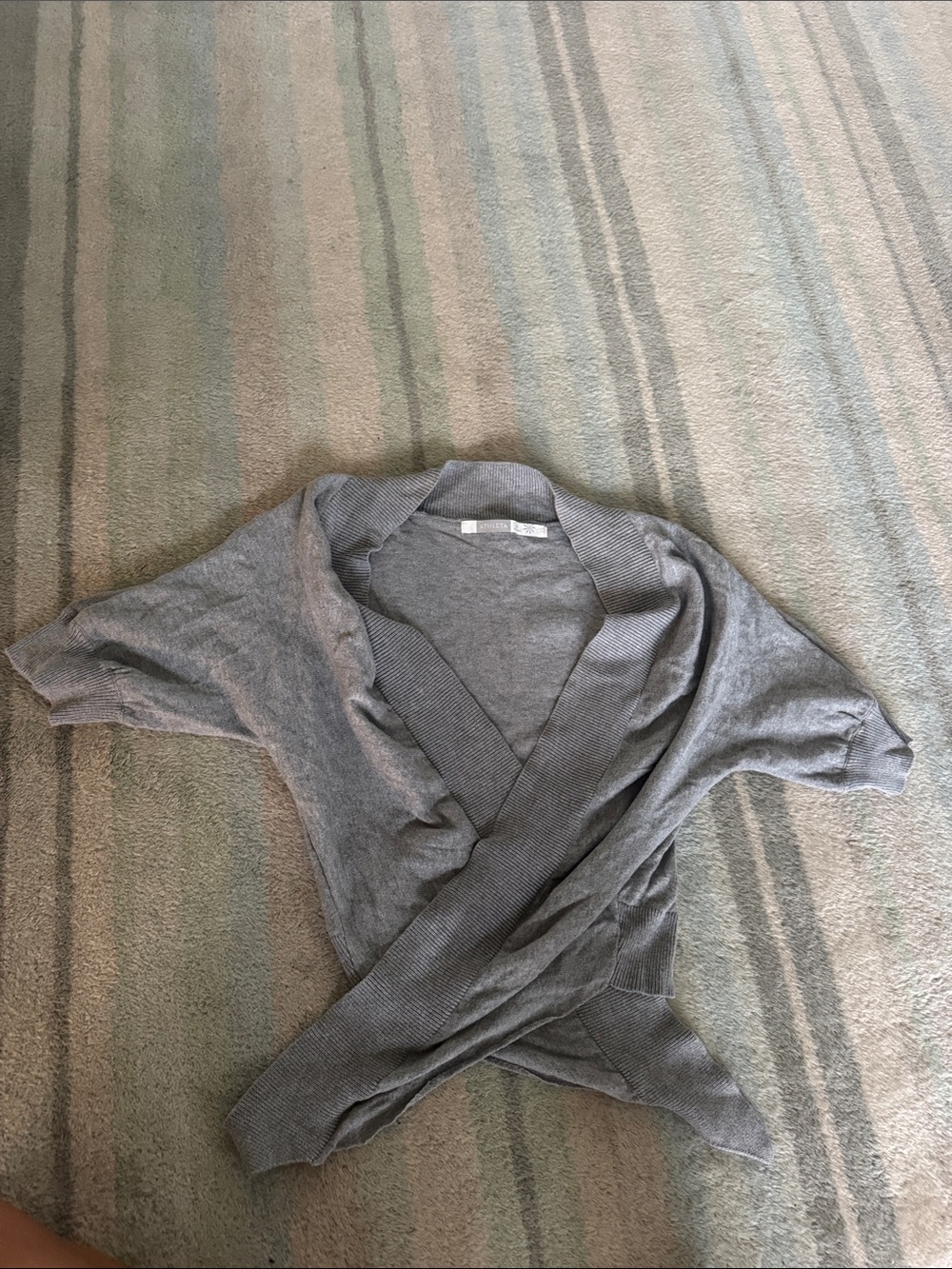 Athleta Gray Wrap Cardigan Sweater